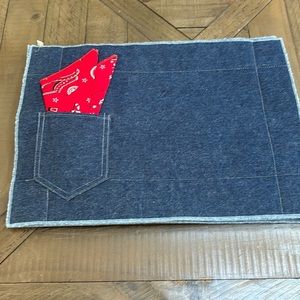 New without tags  denim placemats with napkins two sets of two total of four